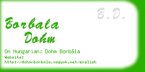borbala dohm business card